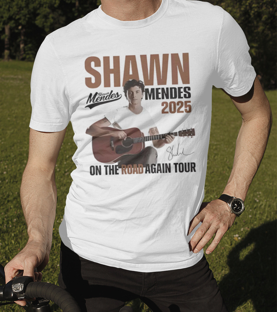Shawn Mendes 2025 On The Road Again Tour Signature T-Shirt