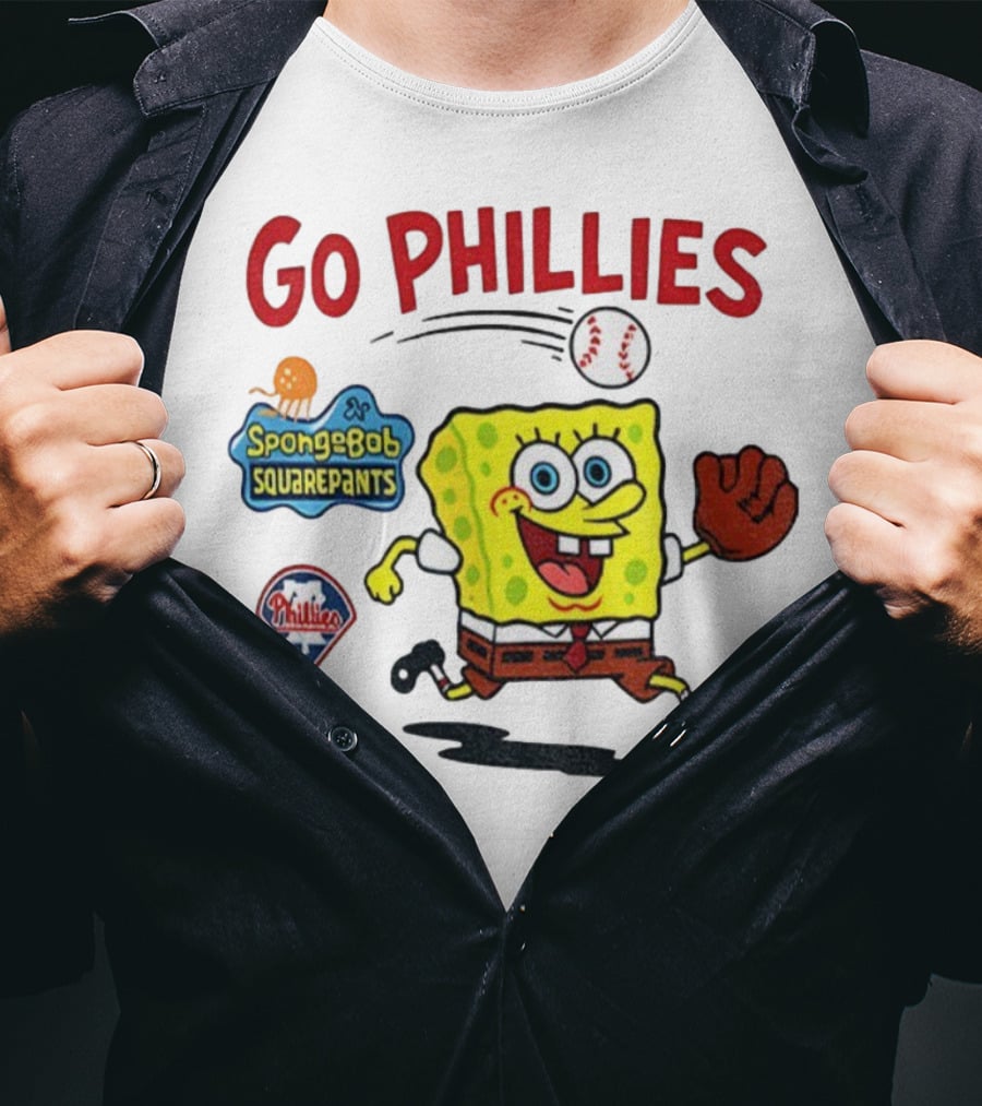 Go Phillies Spongebob Squarepants Philadelphia MLB Baseball 2025 T-Shirt