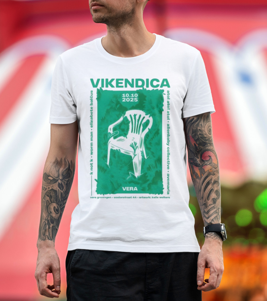 Vikendica 10.10.2025 Vera Chair Illustration In Greenery T-Shirt