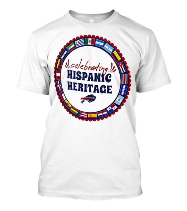 Celebrating Hispanic Heritage Buffalo Bills Flags Circle T-Shirt