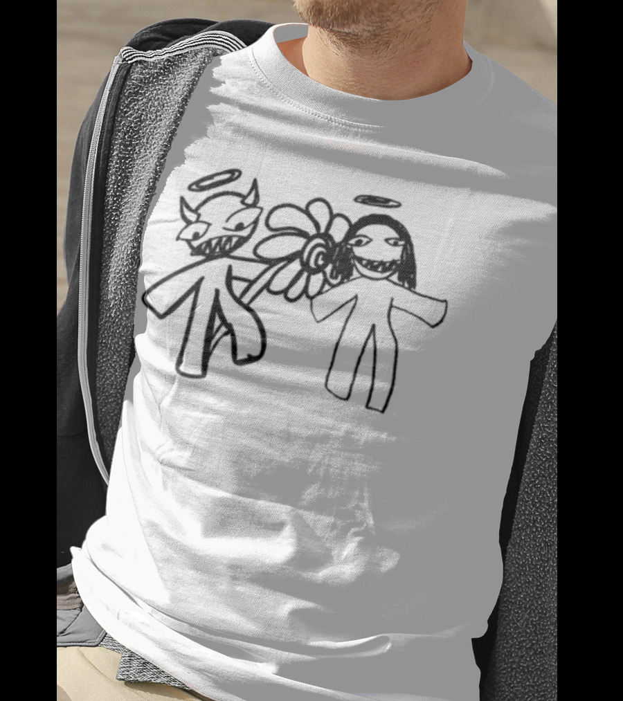I Believe In You Angel And Devil Drawing T-Shirt