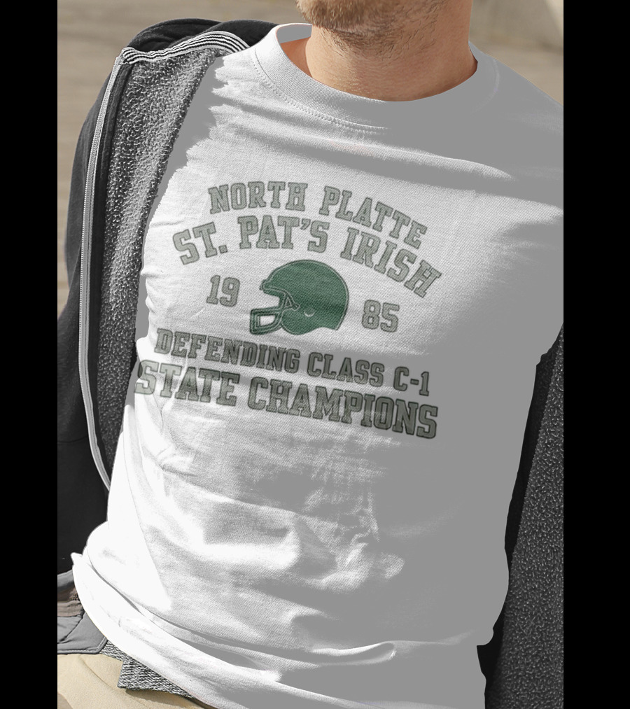 North Platte St. Pat's Irish 1985 Defending Class C-1 State Champions T-Shirt