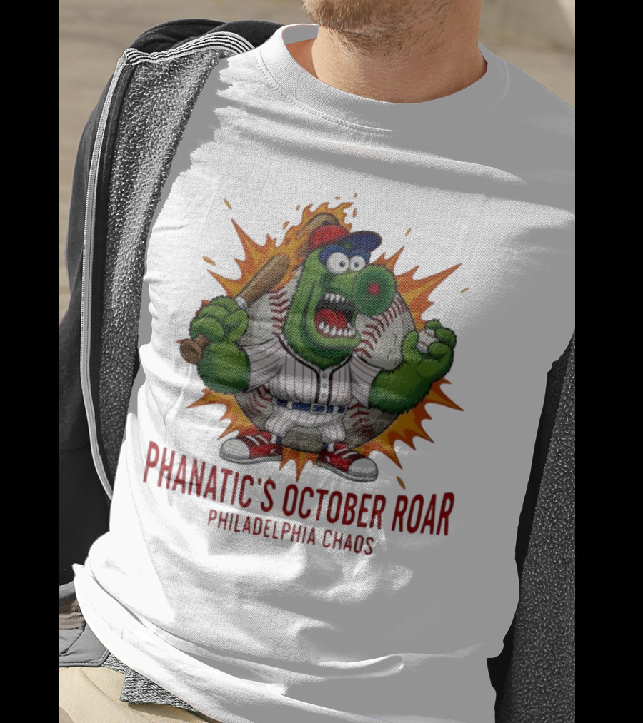 Philadelphia Phillies Baseball Phanatic's October Roar Philadelphia Chaos Mascot T-Shirt