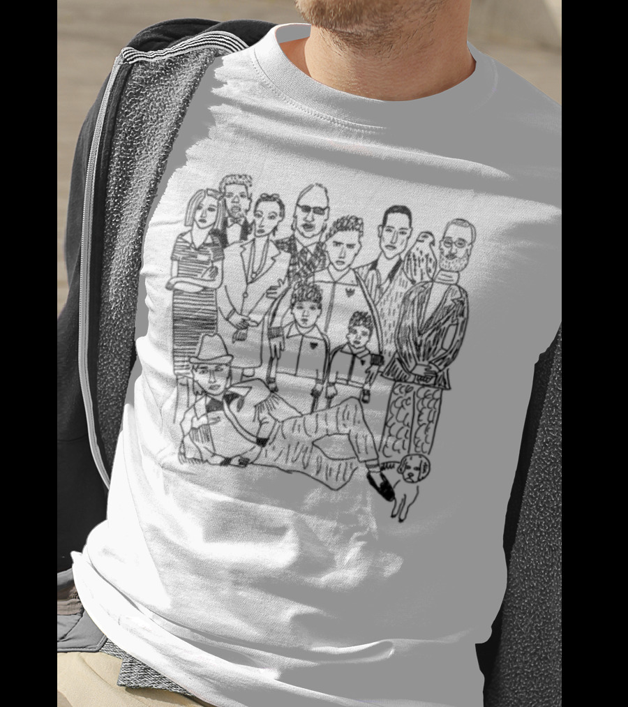 Royal Tenenbaums Cast Illustration Wes Anderson Film Fashion Statement T-Shirt