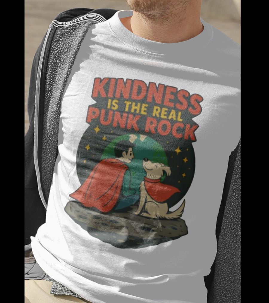 Kindness Is The Real Punk Rock Superman And Krypto Cartoon T-Shirt