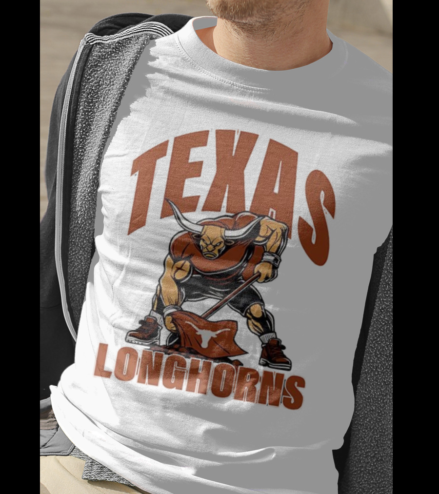 Texas Longhorns Football Youth Mascot Planting Flag T-Shirt