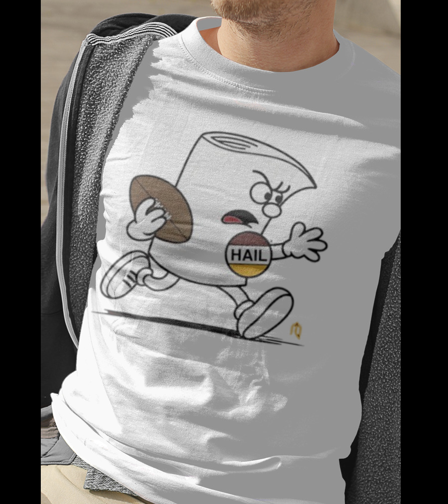 Washington Hail Running Icon With Football Comic Style T-Shirt