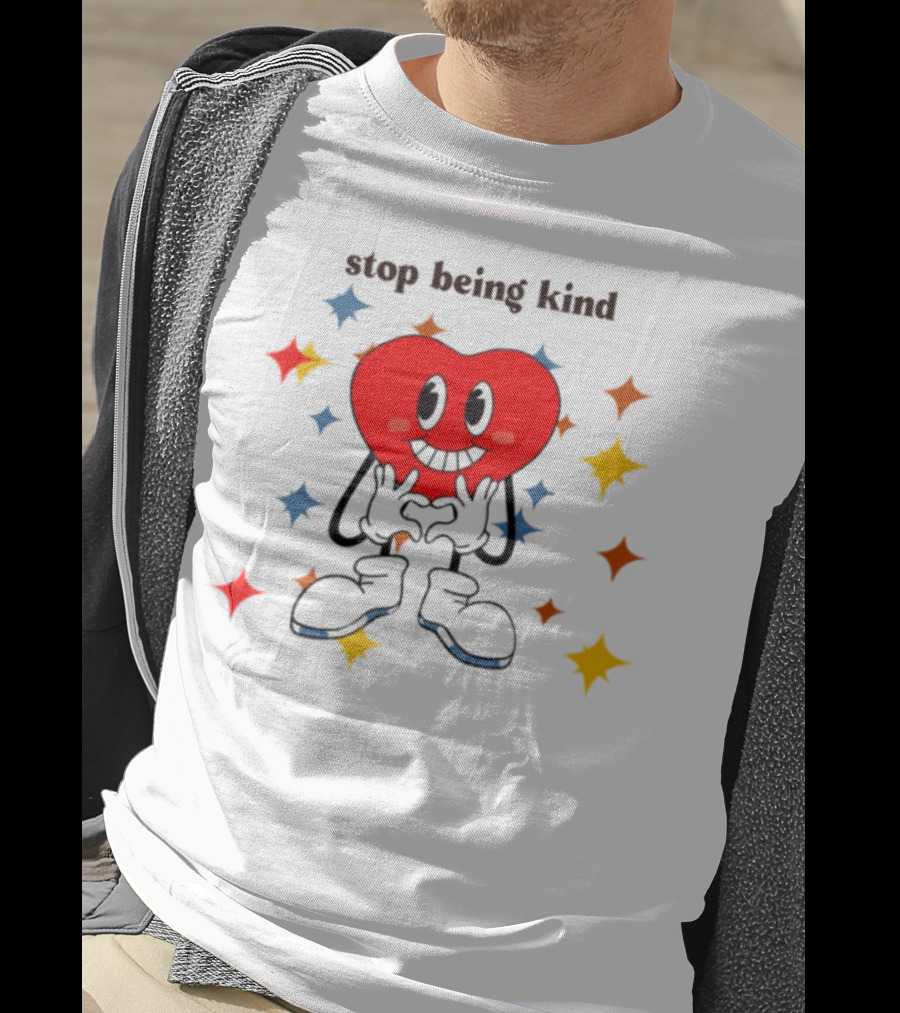 Transphobic Stop Being Kind Heart Character With Colorful Stars T-Shirt