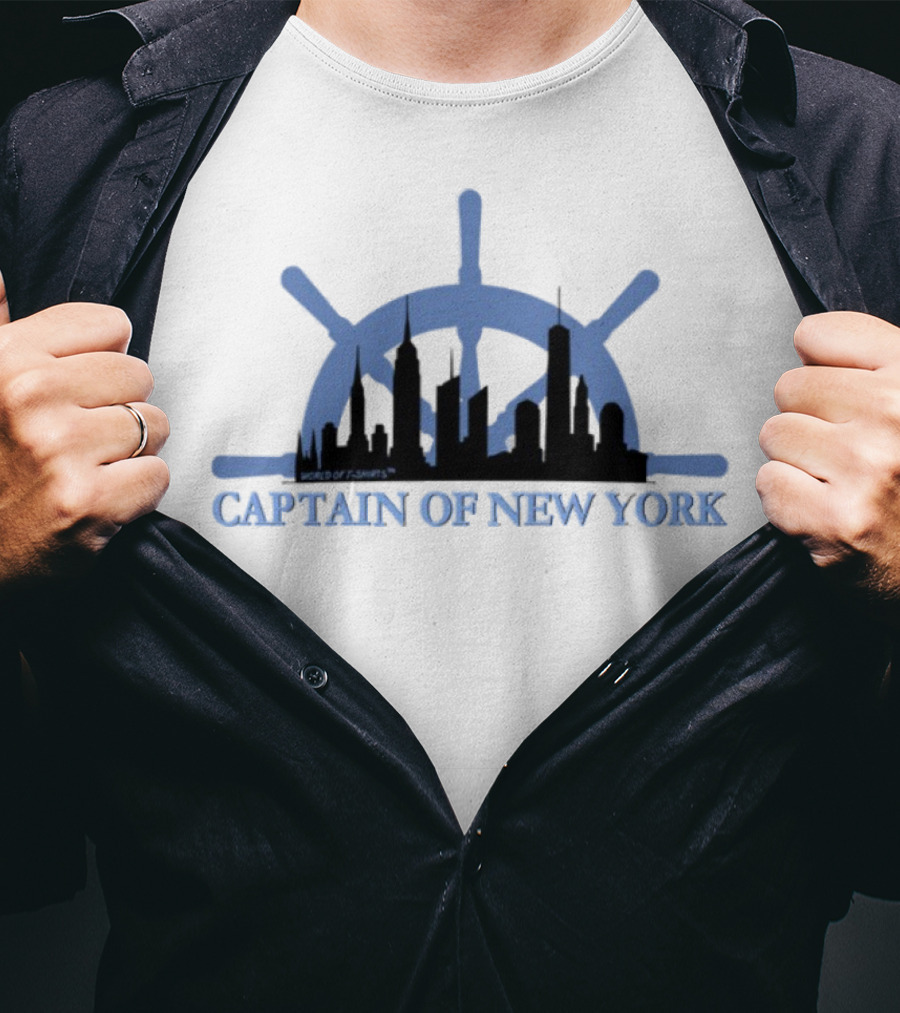 Worldof S Captain Of New York City Skyline Helm T-Shirt