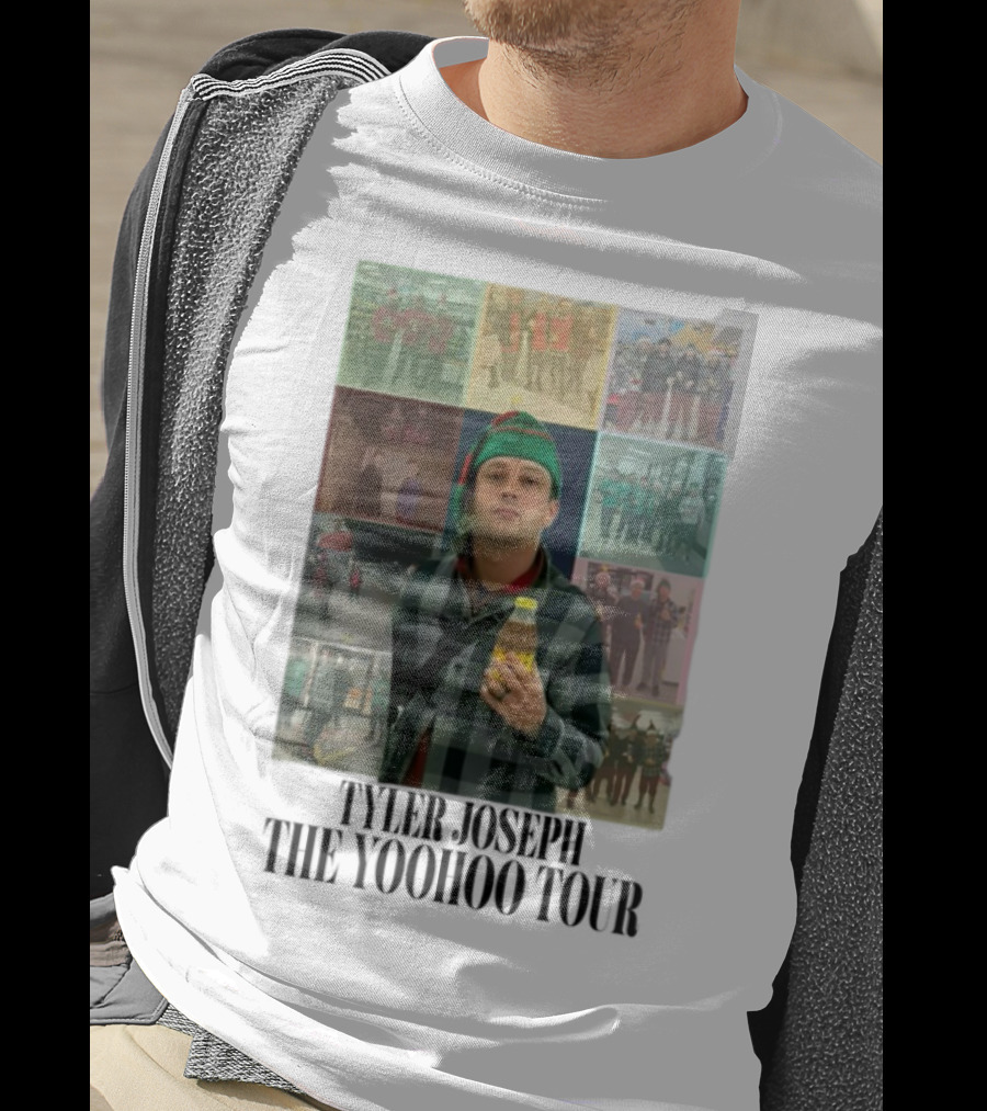 Eggtyler Tyler Joseph Yoohoo Tour Getränkflasche Elf Hemd Karo Holzfäller Look 2023 Collage T-Shirt
