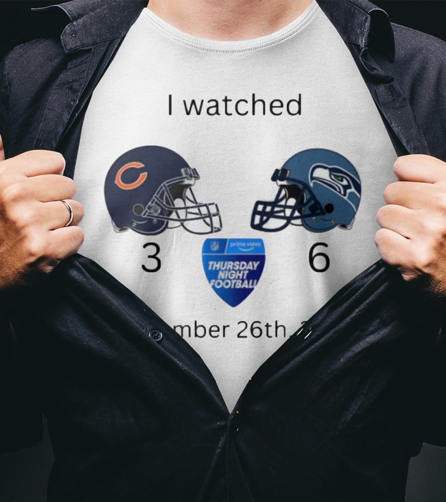 Prime Video Thursday Night Football December 26th 2024 Bears Vs Seahawks T-Shirt