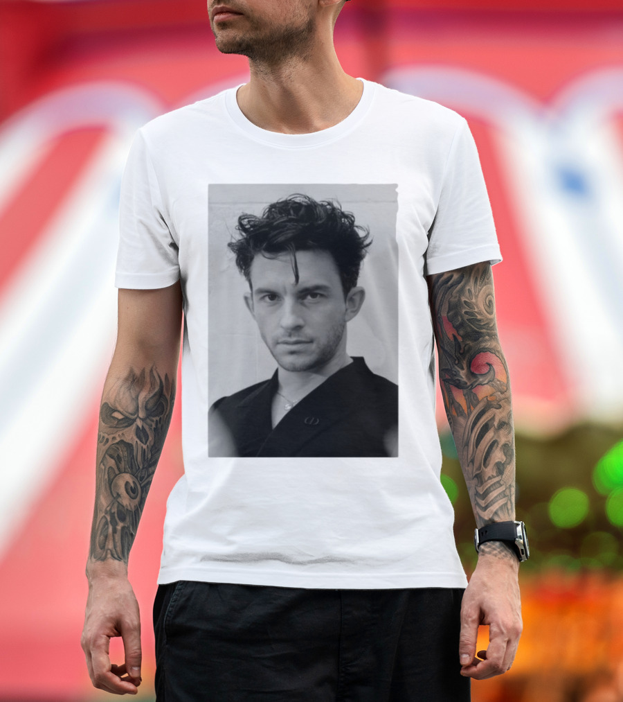Jonathan Bailey Black And White Photography Portrait T-Shirt