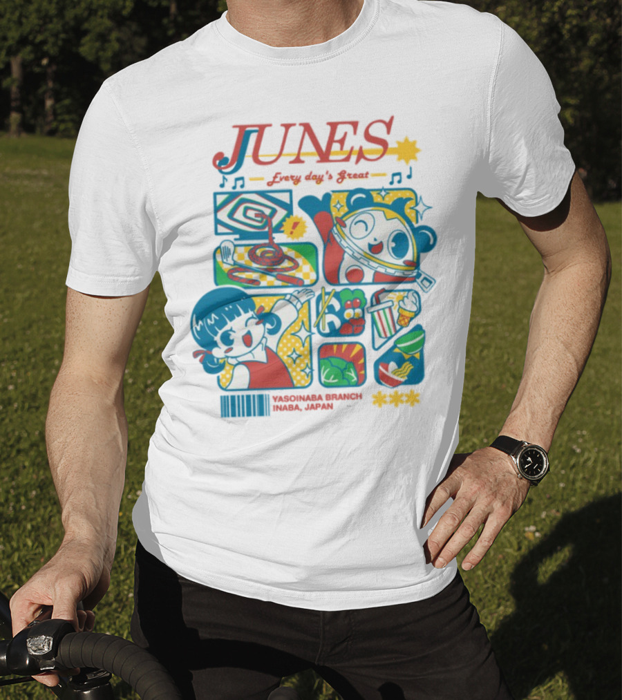 Junes Every Day's Great Persona 4 Teddie Cartoon Fun Collage T-Shirt