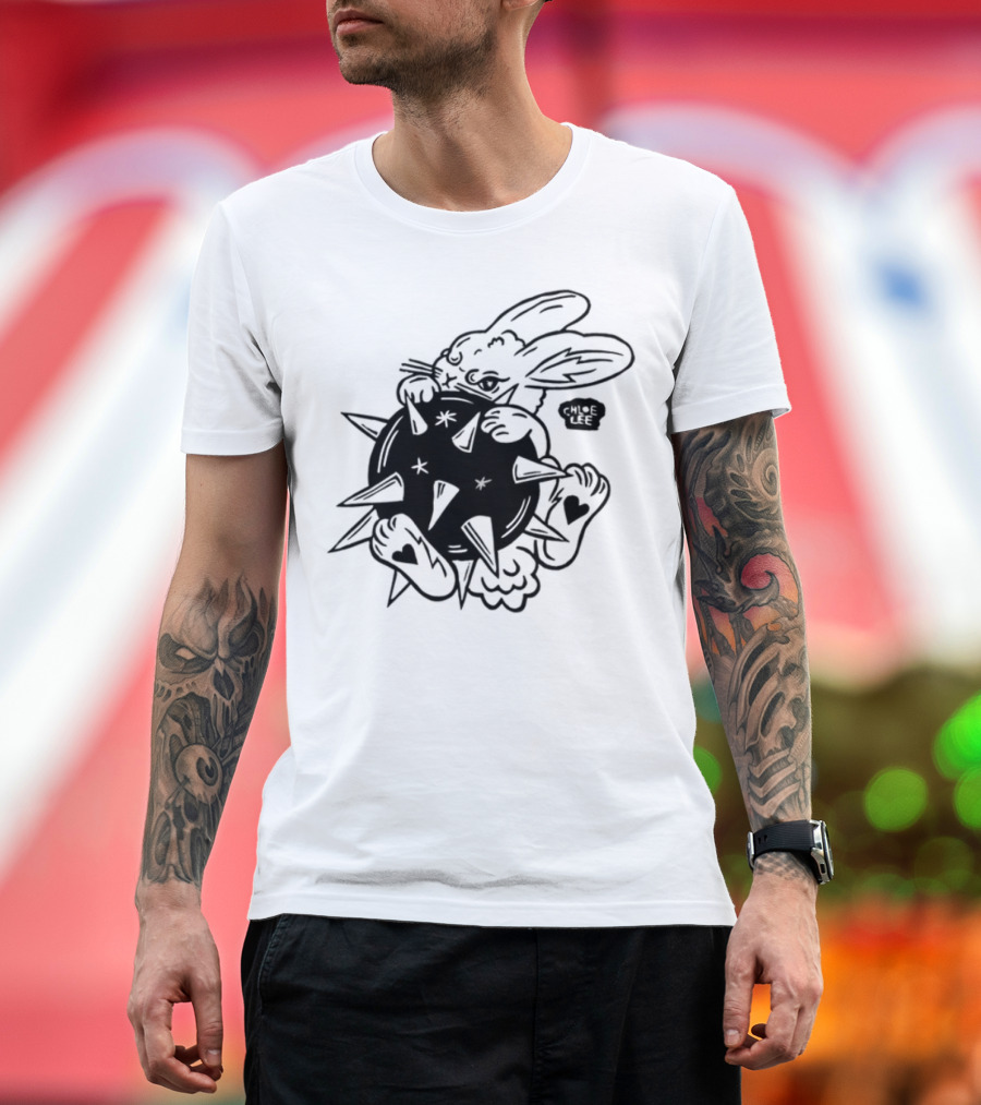 Morningstar Bunny Spiked Star Rabbit Design T-Shirt