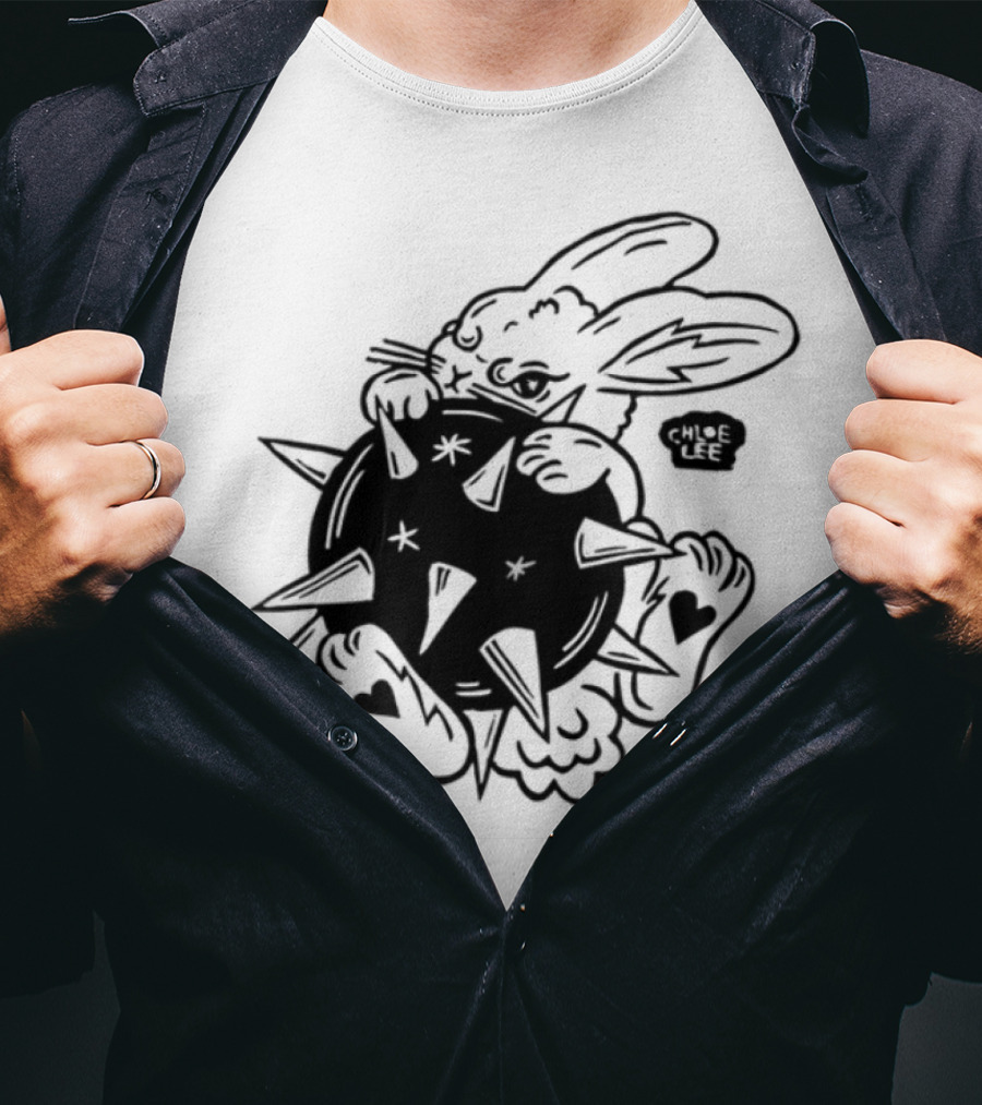 Morningstar Bunny Spiked Star Rabbit Design T-Shirt