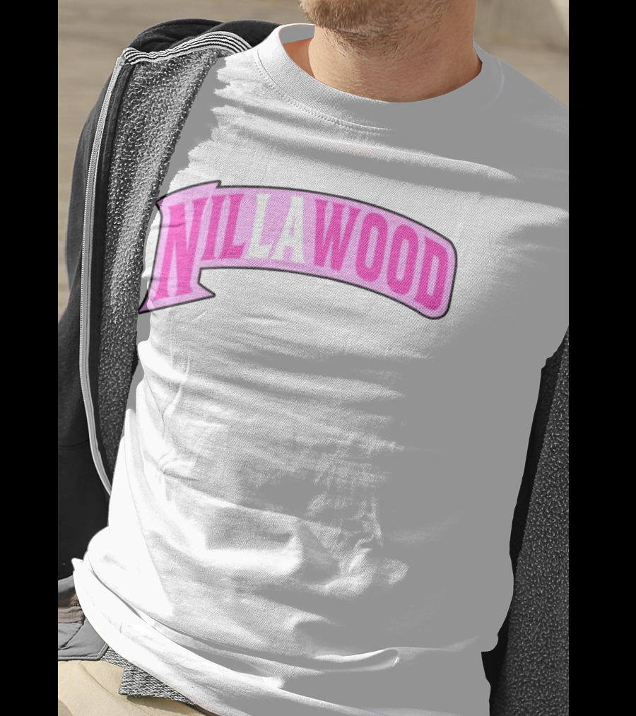 Nilla Allin Nillawood Pink Arch Text T-Shirt