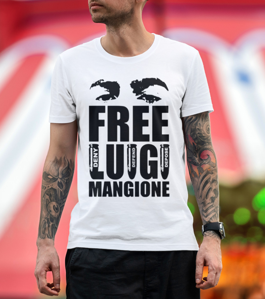 Free Luigi Mangione Crab Claws Deny Defend Depose T-Shirt