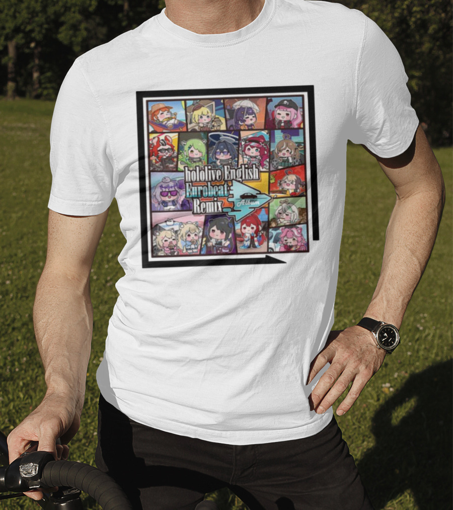 Hololive English Eurobeat Remix Album Characters Compilation T-Shirt
