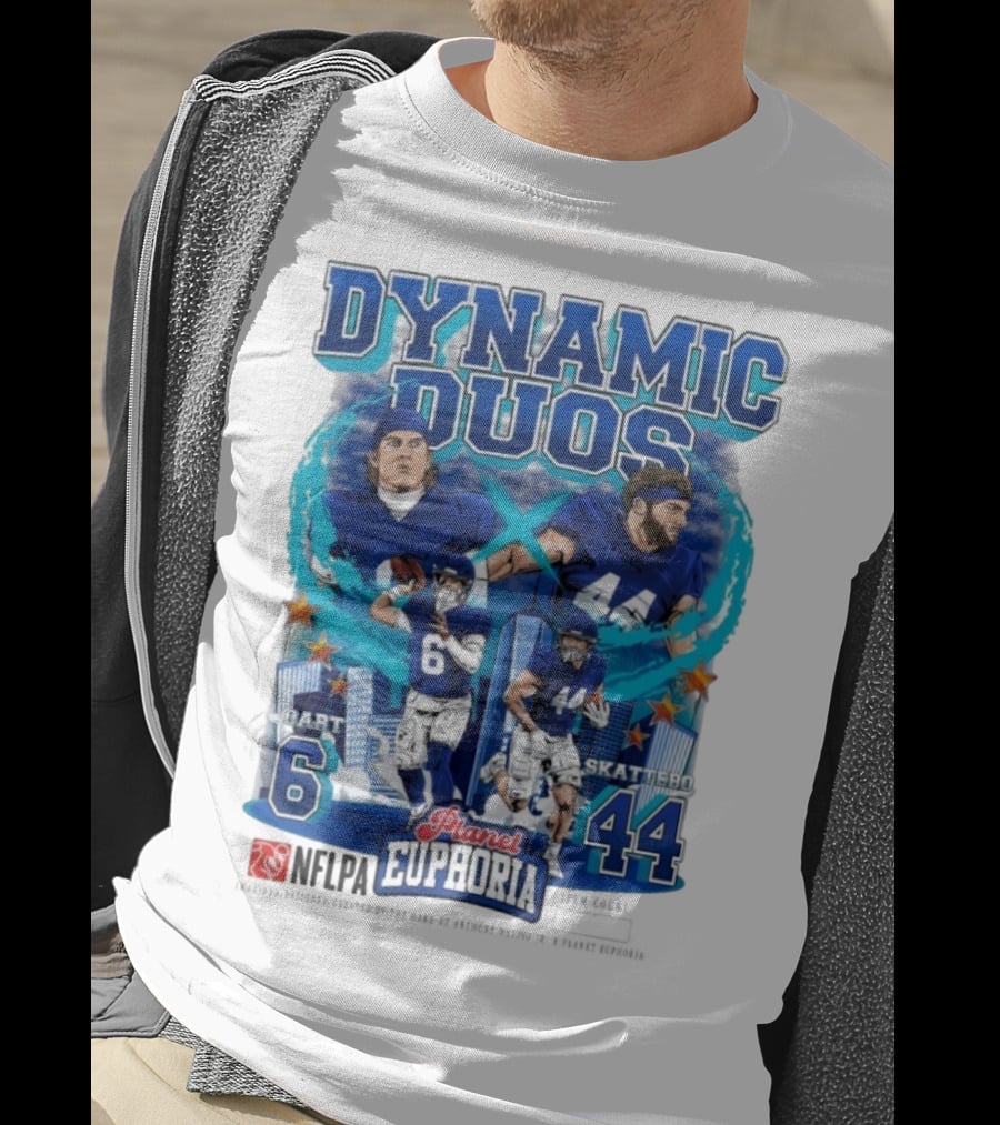 Dynamic Duos Jaxson Dart Cam Skattebo Planet Euphoria New York Giants T-Shirt