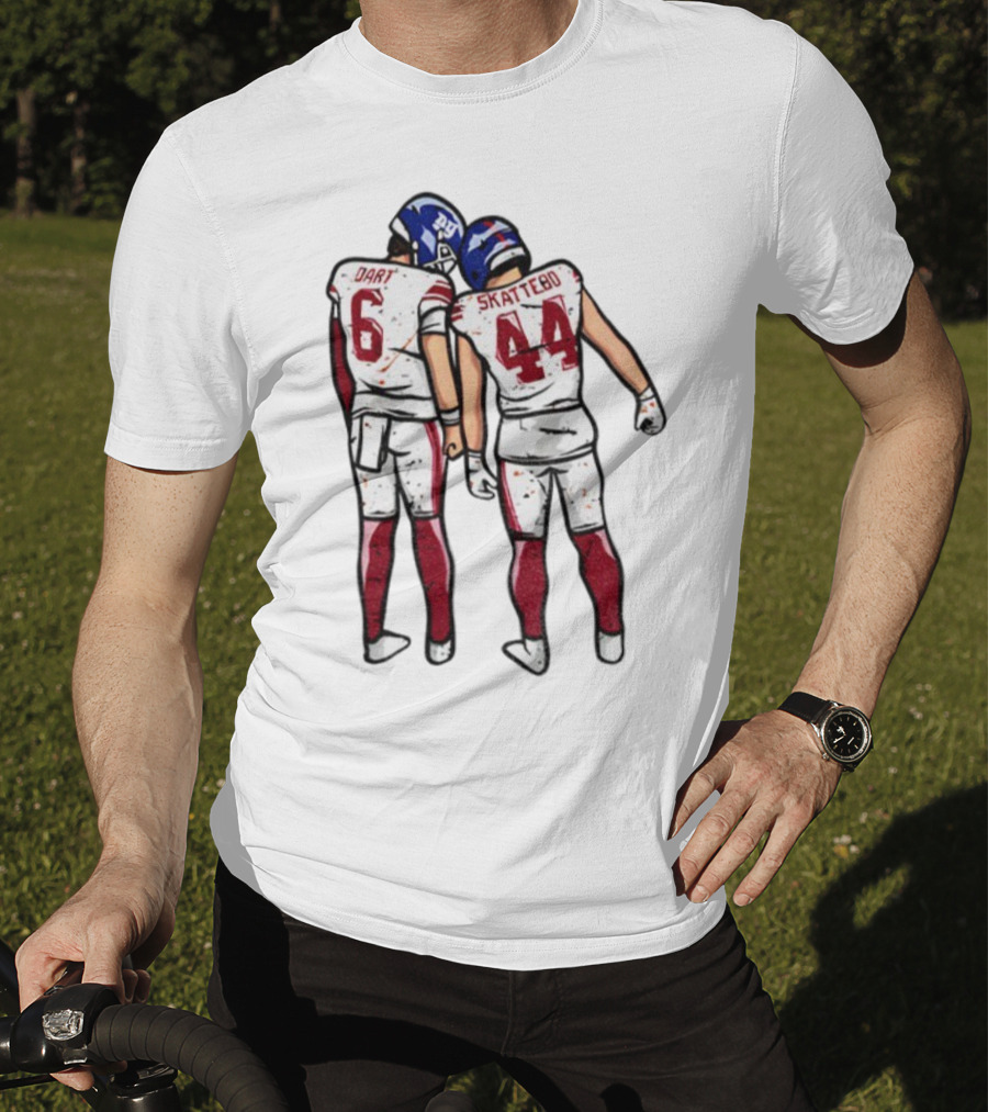 Jaxson Dart Cam Skattebo Number 6 44 New York Football Players Pose NFL Inspired T-Shirt