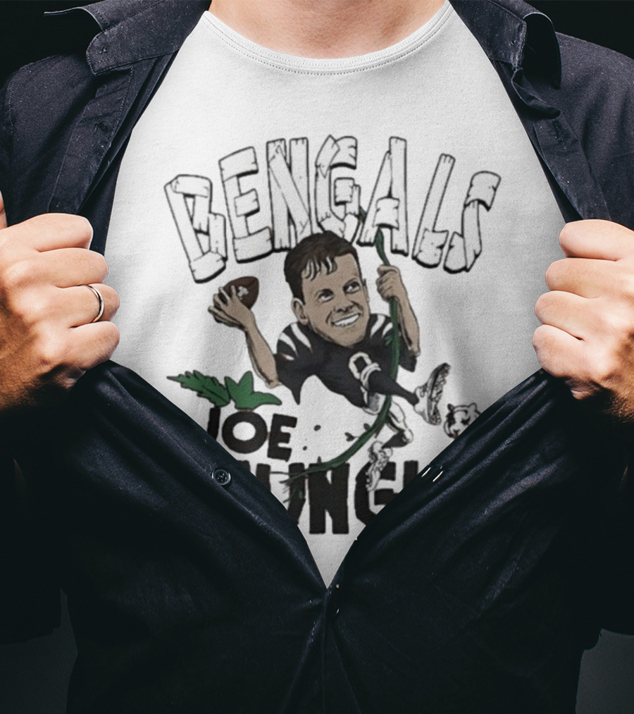 Bengals Joe Of The Jungle Caricature Football Player Artwork T-Shirt
