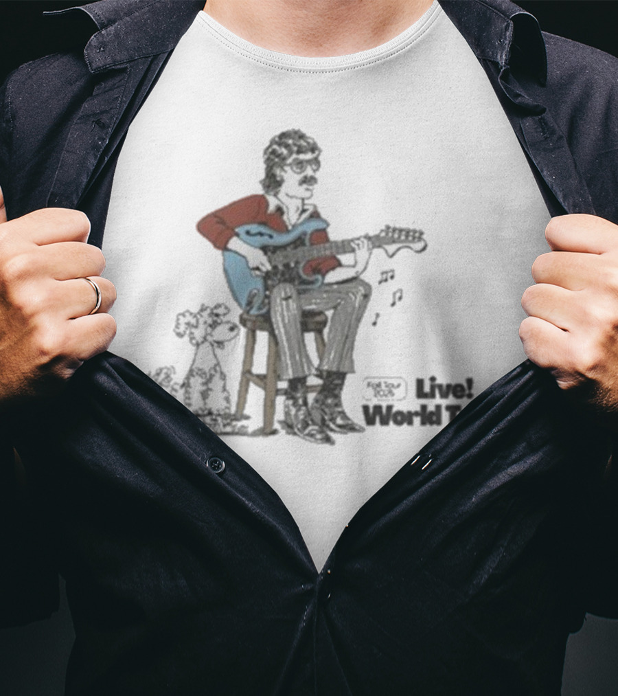 Johnny 54 Ultra Live World Tour Concert Fall 2025 Dog Cartoon Guitar Player T-Shirt