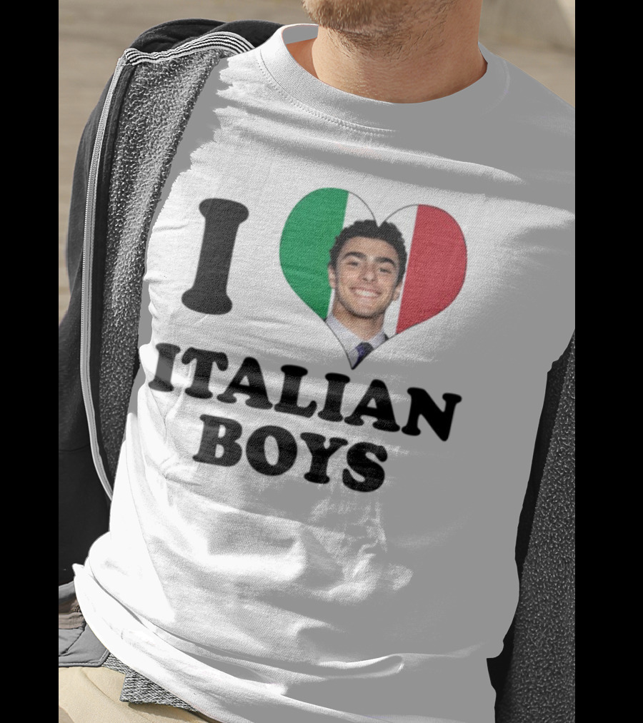 Luici Mangione I Love Italian Boys Heart Italy Flag T-Shirt