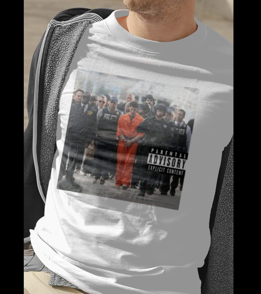 Luigi Mangione Helicopter Arrival With Police Explicit Content T-Shirt