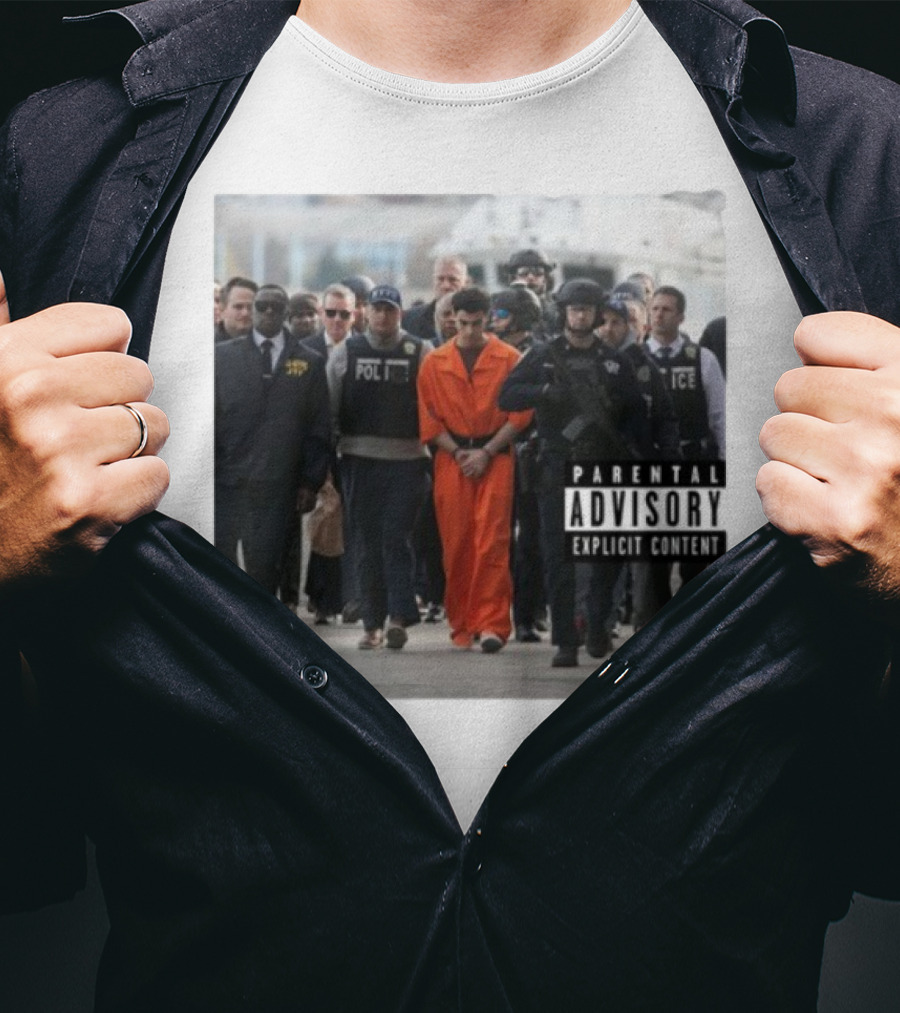 Luigi Mangione Helicopter Arrival With Police Explicit Content T-Shirt