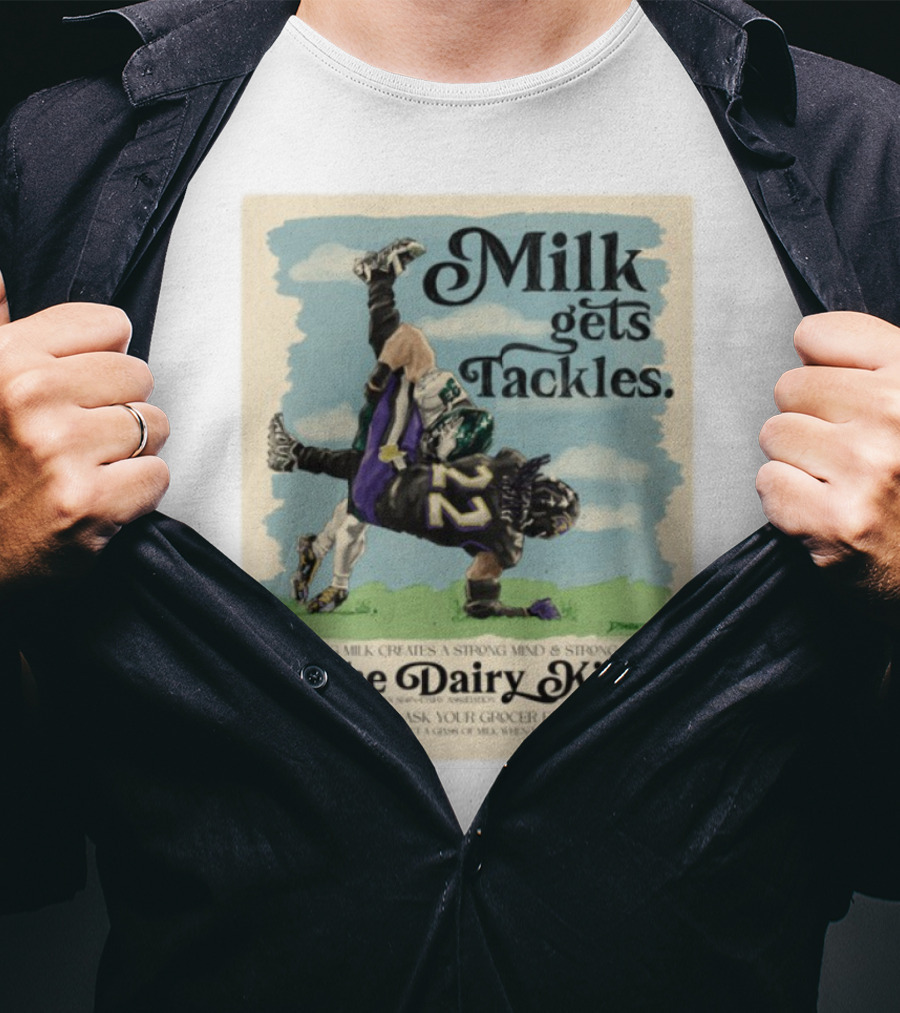 Milk Gets Tackles The Dairy King Strong Bones Mind T-Shirt