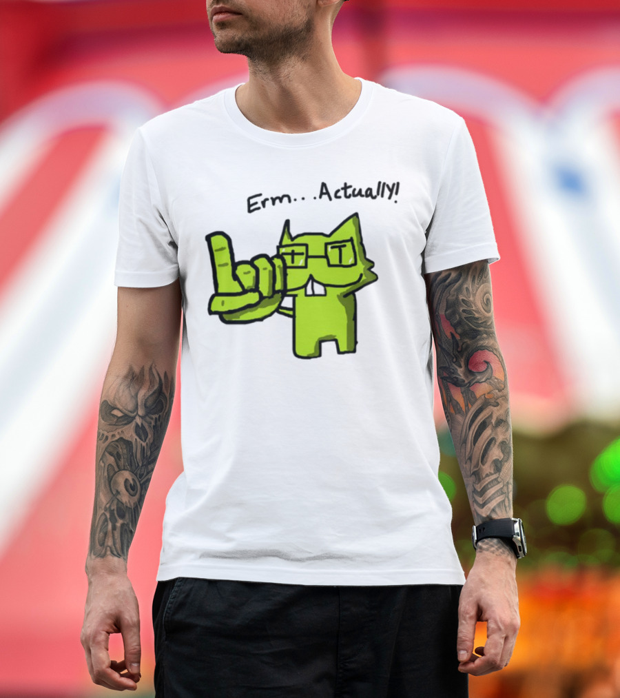 Errr... Actually Nerd Pixel Cat T-Shirt