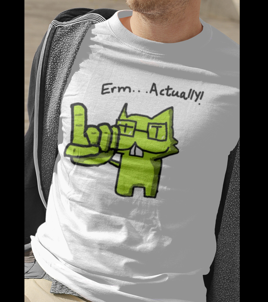 Errr... Actually Nerd Pixel Cat T-Shirt