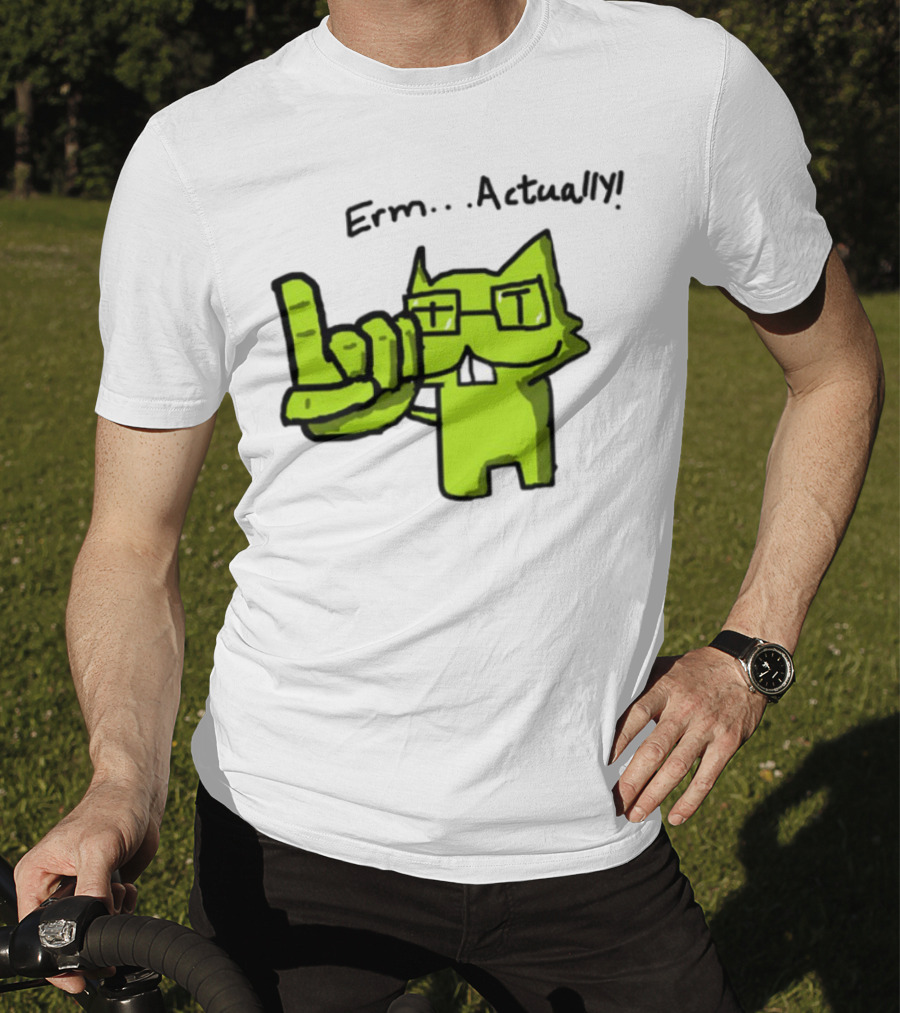 Errr... Actually Nerd Pixel Cat T-Shirt