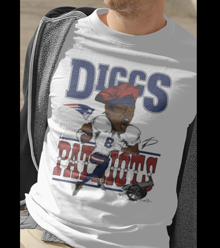 New England Patriots Diggs Signature Football Art T-Shirt