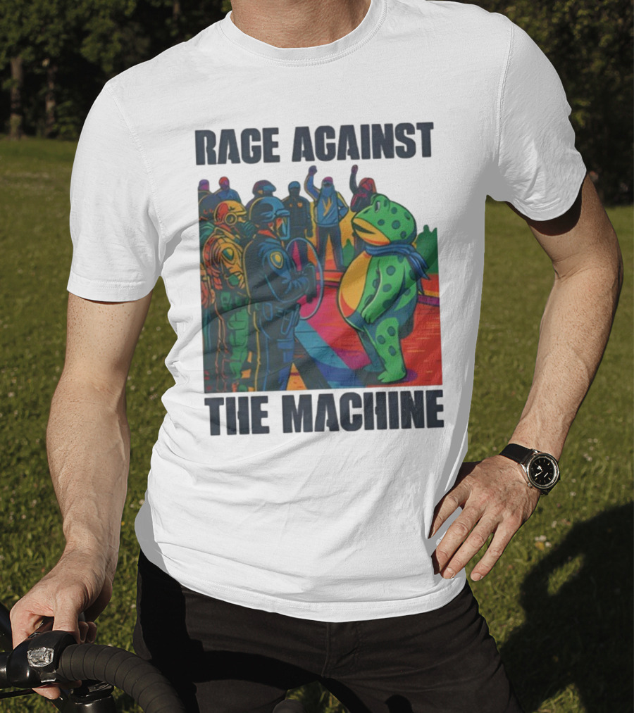 Rage Against The Machine Portland Frog Anti-ICE Protest Imagery T-Shirt