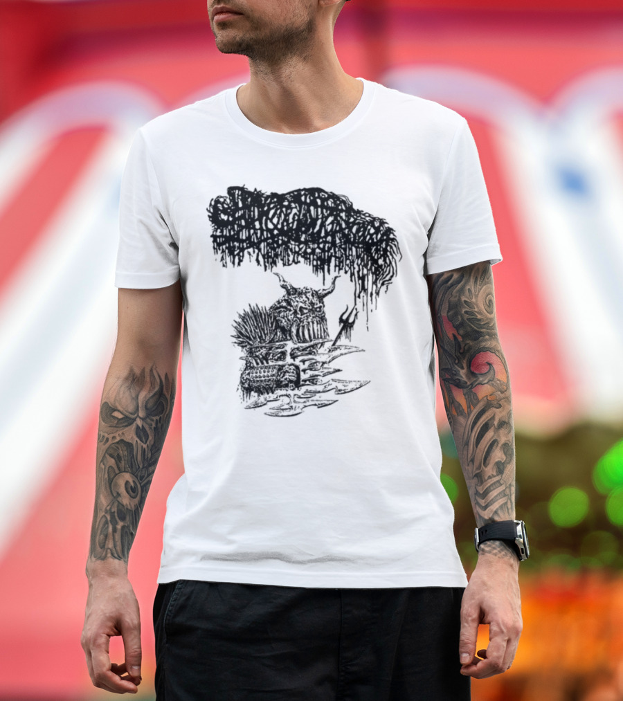 Sanguisugabogg Warlord Album Cover Art Demonic Skull Imagery T-Shirt