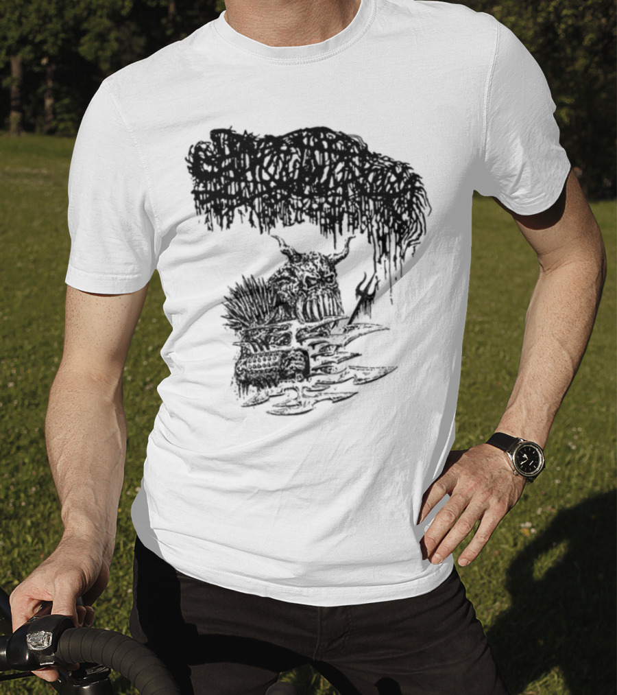 Sanguisugabogg Warlord Album Cover Art Demonic Skull Imagery T-Shirt