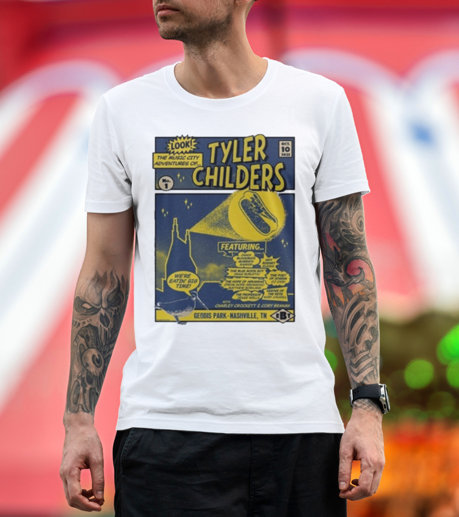 The Music City Adventures Of Tyler Childers Geodis Park Nashville TN October 10 2025 Featuring Charley Crockett Cory Branan T-Shirt