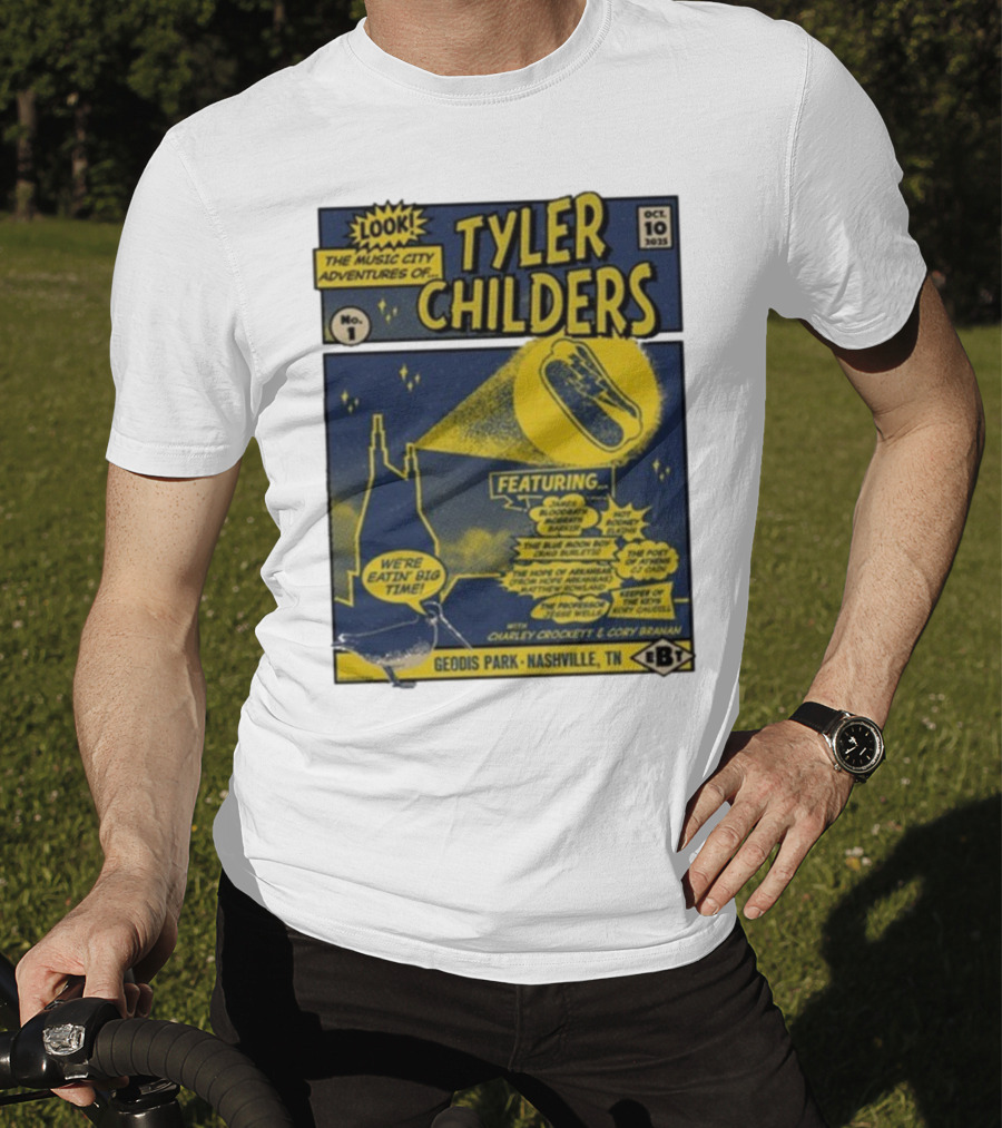 The Music City Adventures Of Tyler Childers Geodis Park Nashville TN October 10 2025 Featuring Charley Crockett Cory Branan T-Shirt