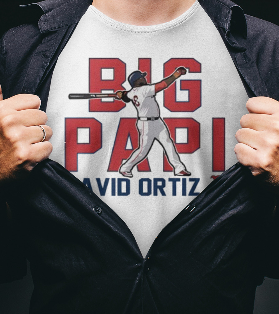 Big Papi David Ortiz Red Sox Cooperstown Player Classic Baseball T-Shirt