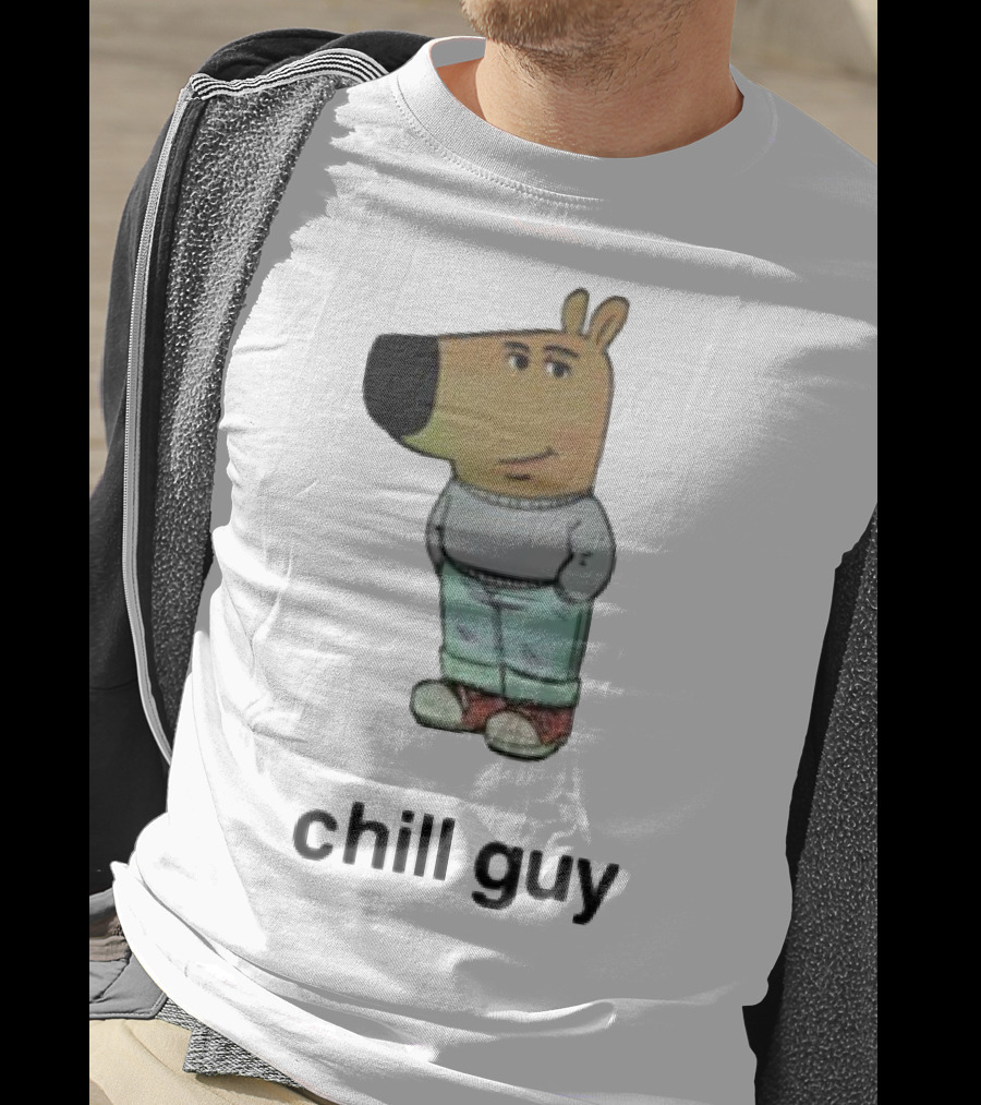 Chill Guy Cartoon Character Casual Style T-Shirt
