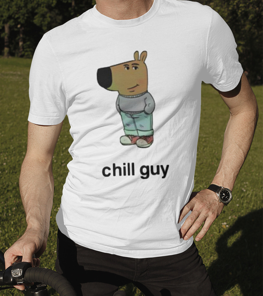 Chill Guy Cartoon Character Casual Style T-Shirt