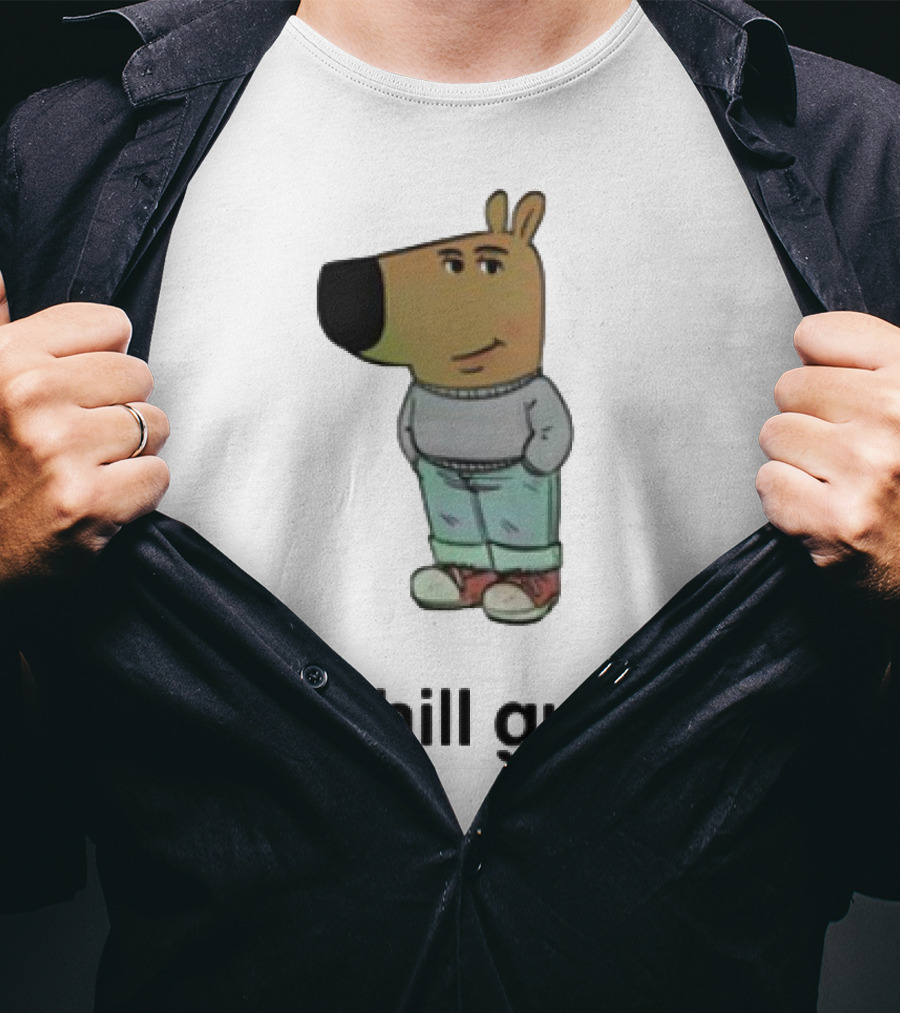 Chill Guy Cartoon Character Casual Style T-Shirt