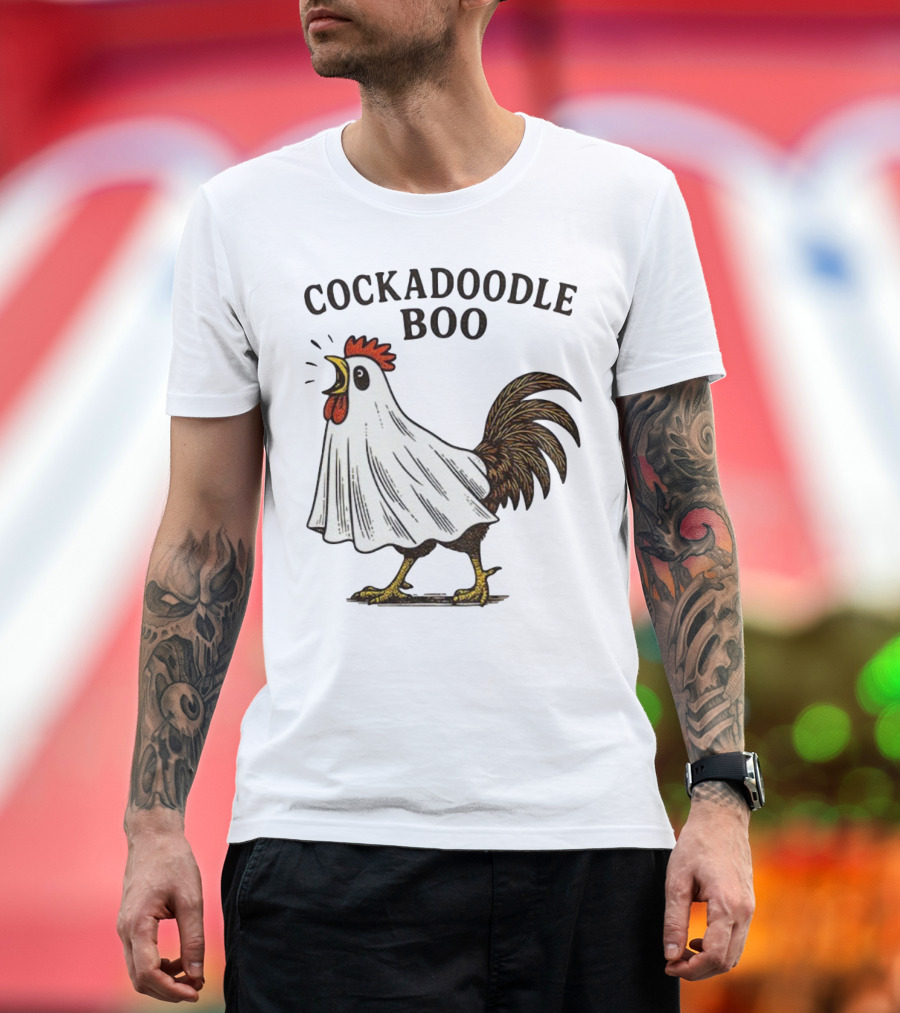 Cockadoodle Boo Ghost Rooster Halloween 2025 T-Shirt