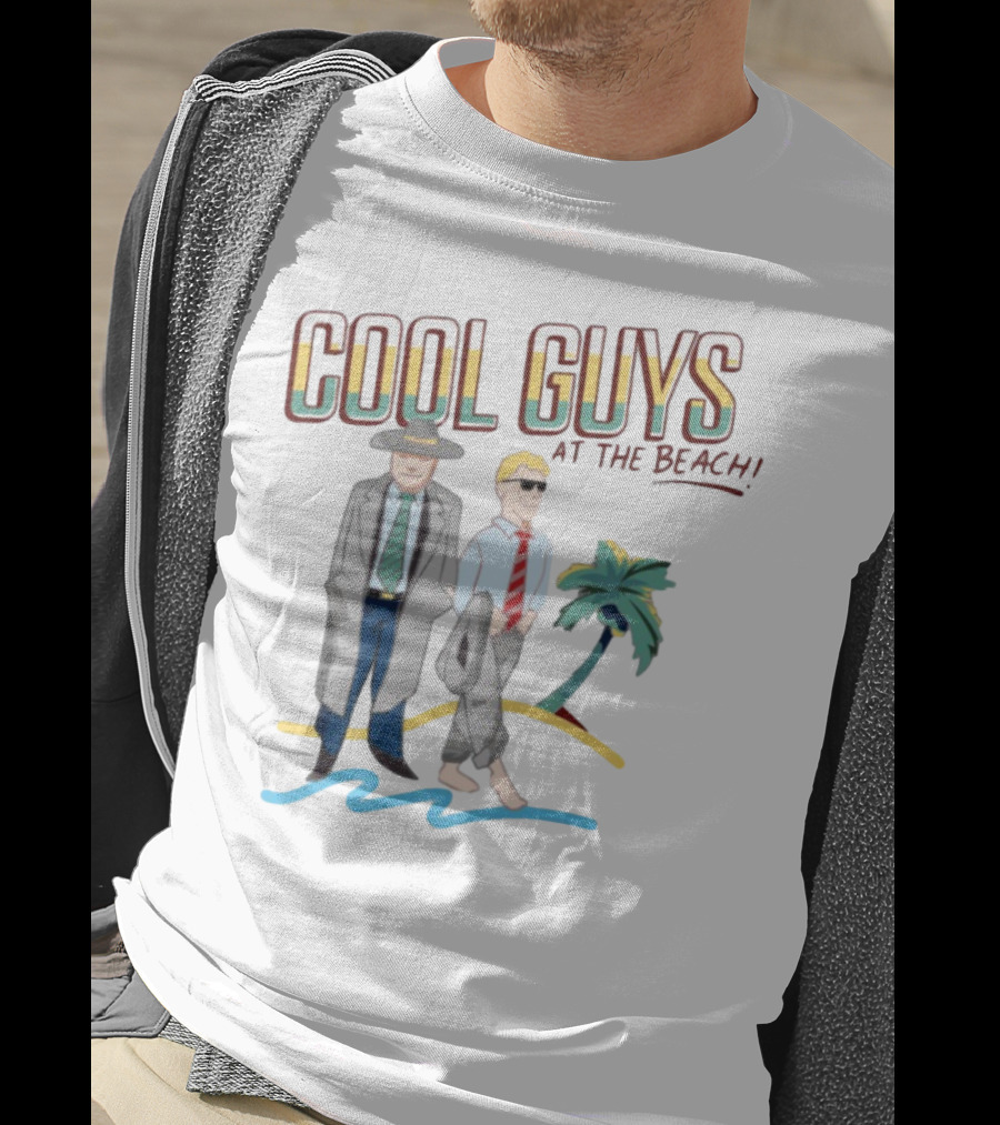 Cool Guys At The Beach Vintage Style Men In Suits Near Palm Tree T-Shirt