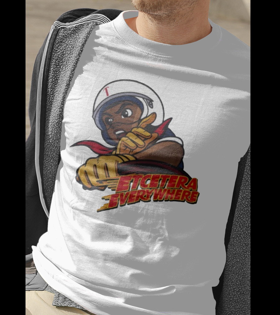 Etcetera Everywhere Racing Style Graphic With Determined Character T-Shirt