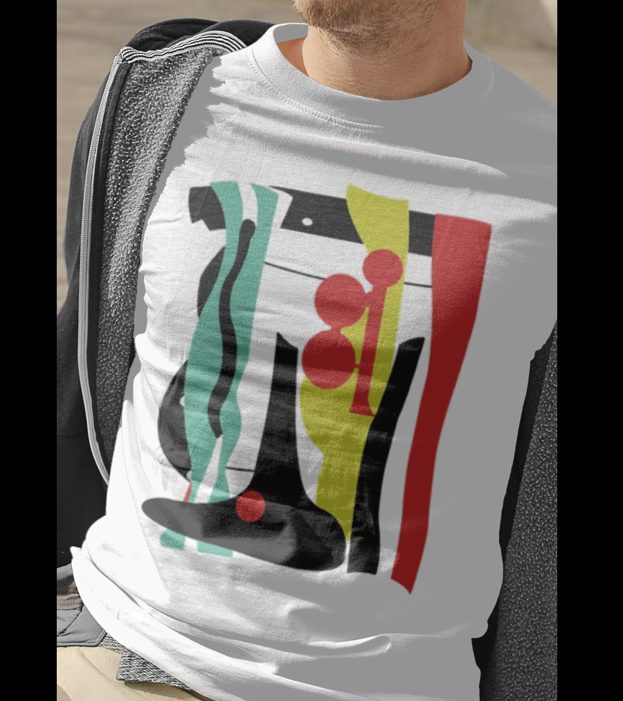 Ace Retro Primary Abstract Geometric Shapes T-Shirt