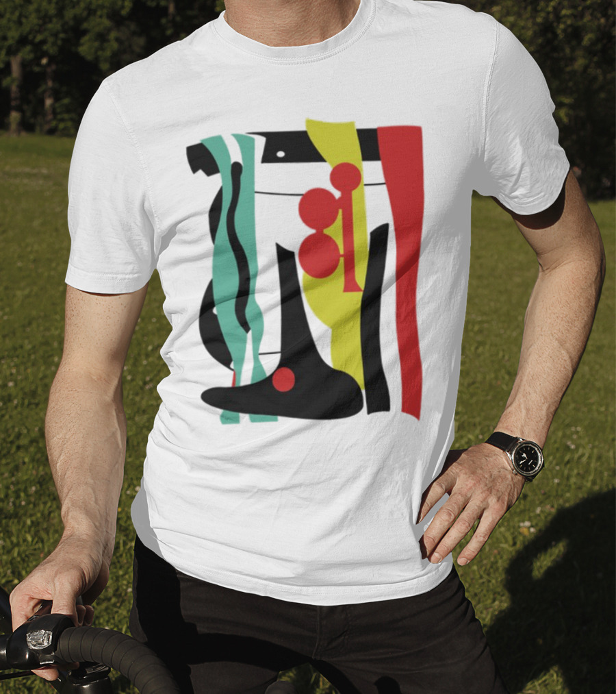 Ace Retro Primary Abstract Geometric Shapes T-Shirt