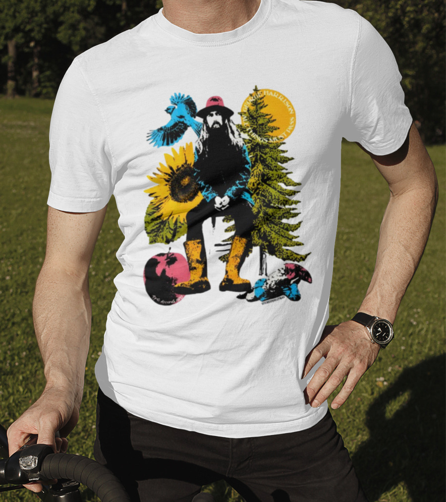 All Things Must Pass George Harrison Sunflower Tree Bird Apple T-Shirt
