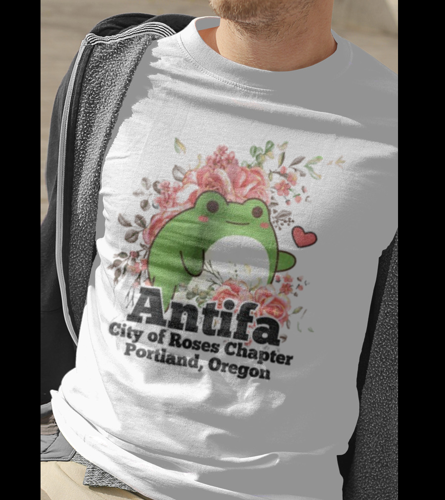 Antifa City Of Roses Chapter Portland Oregon Frog Protest Symbol T-Shirt